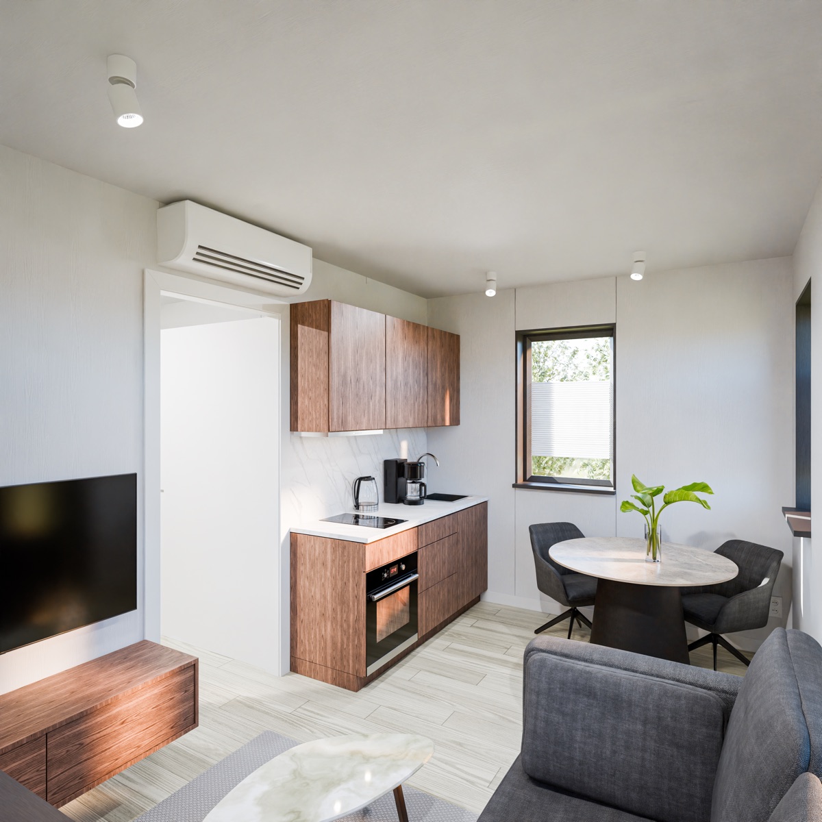 Structor 35 interieur, woon- en kookruimte